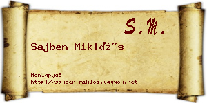 Sajben Miklós névjegykártya