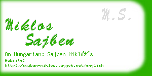 miklos sajben business card